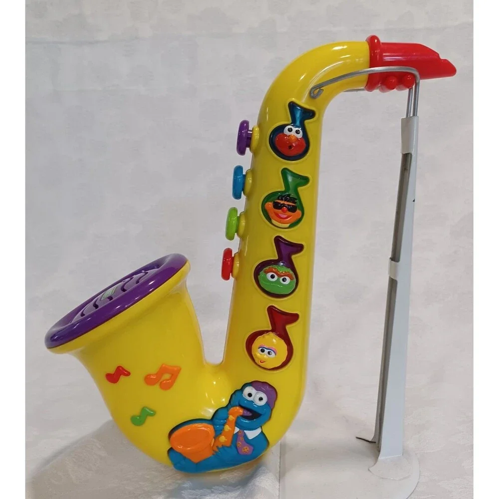 MATTEL SESAME STREET MUSICAL SAXOPHONE INSTRUMENT W/LIGHTS VINTAGE 1999 WORKS